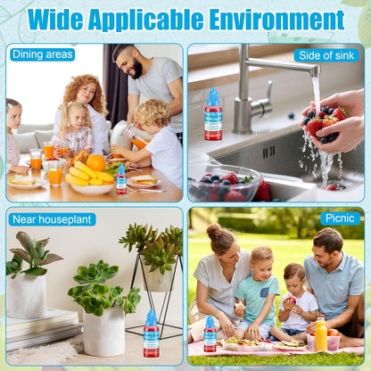 Skiennix Fruit Fly Trap Refills - 12 Pack Liquid Bait for Indoor Use | Safe for Pets & Food