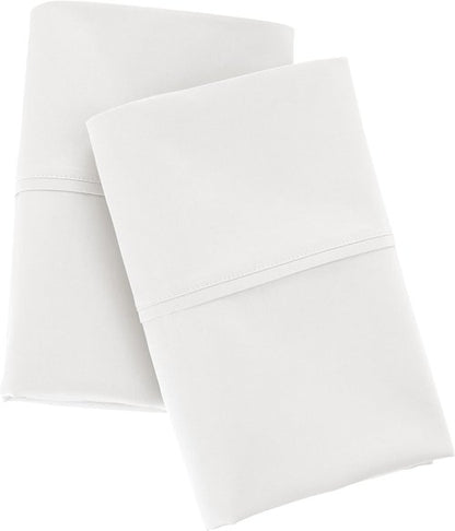 Amazon Aware 100% Organic Cotton Pillowcase Set - 300 Thread Count, King Size, White, 2 Pack