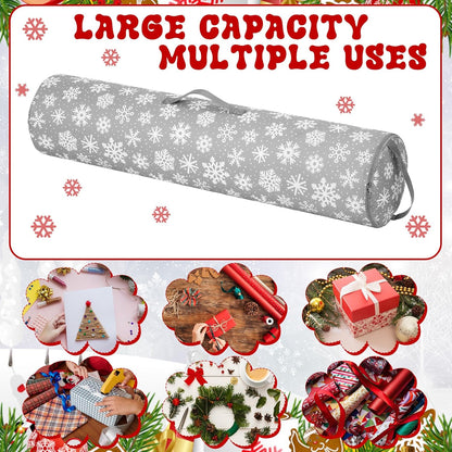 Xuniea Christmas Wrapping Paper Storage Bags - 40-Inch Snowflake Organizer for Crafts & Gifts