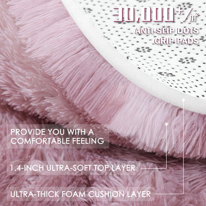 OLANLY Area Rugs for Living Room Bedroom, Machine Washable 3x5 Feet Soft Fluffy Shaggy Bedside Rug, Indoor Floor Carpet for Kids Girls and Boys, Nursery Room, Home Decor Aesthetic, Dusty Pink Tie-dye