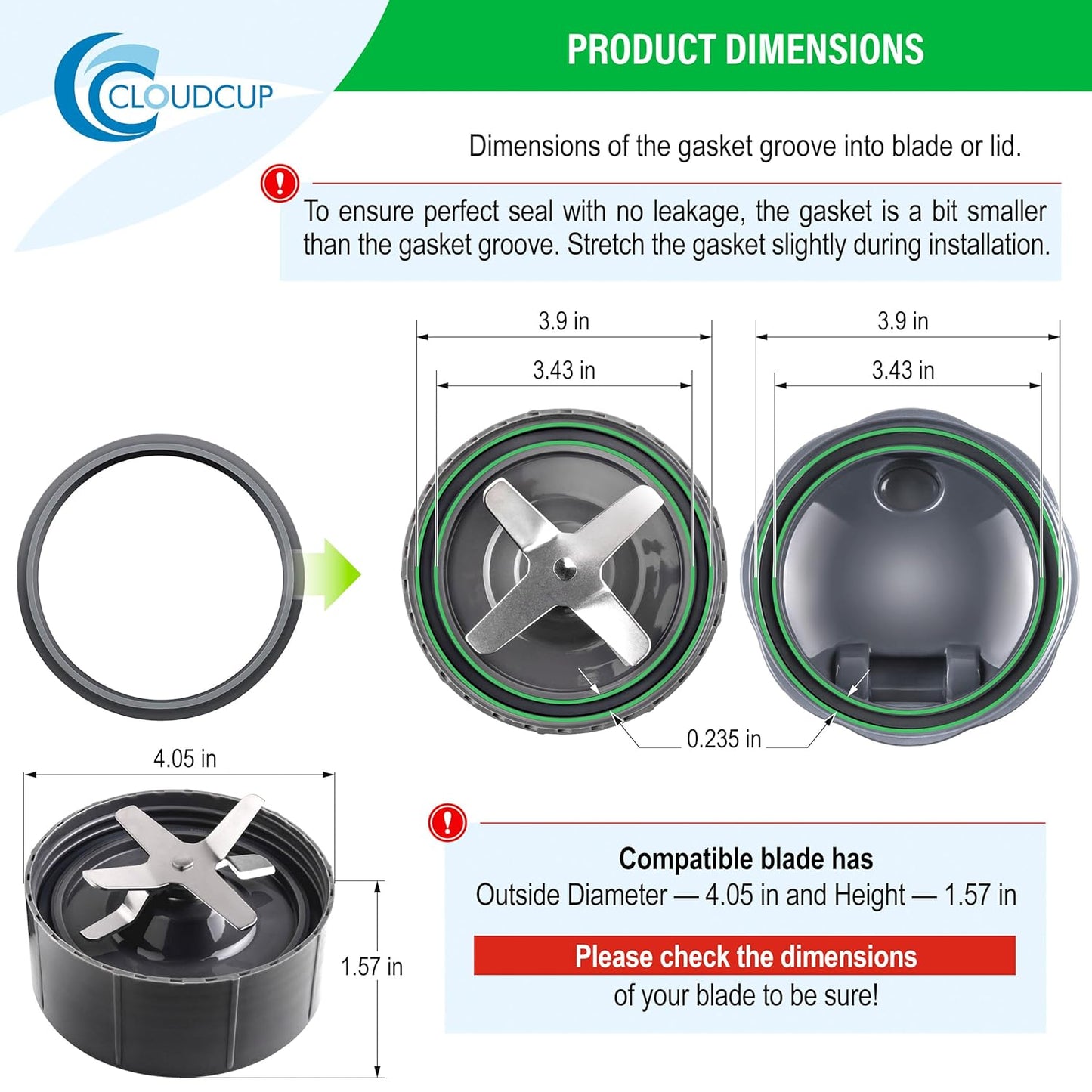 Nutribullet Gasket Replacement Rubber Seal Ring - Essential Blender Accessory for 600W & 900W Series