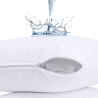 Utopia Bedding King Size Waterproof Pillow Protectors - Bed Bug & Dust Mite Proof Zippered Covers | Set of 4, White