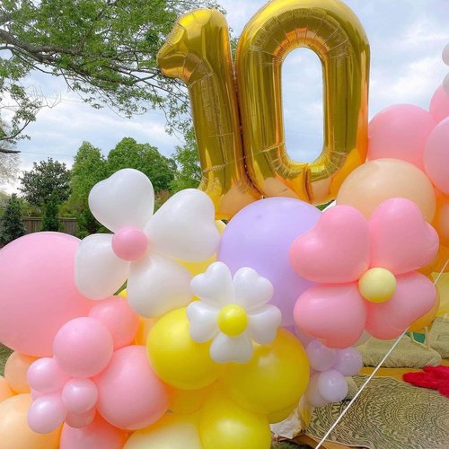 Gold 10 Number Balloons by [Brand Name] - Giant 40-Inch Birthday & Anniversary Party Decorations