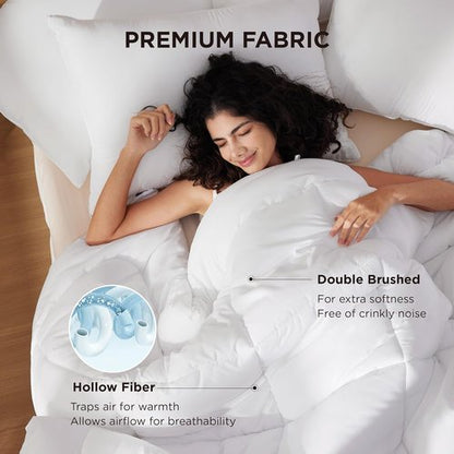 Bedsure Comforter Duvet Insert - All-Season Quilted Down Alternative Bedding, Full Size 86 x 82 Inches, White