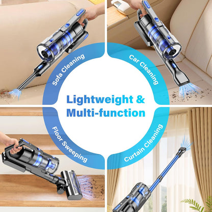 Tikom Cordless Vacuum Cleaner - 450W Lightweight Stick Vacuum for Hard Floors & Pet Hair | V700