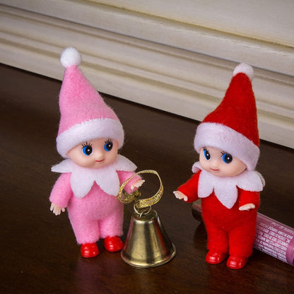 Regine Switzerland Christmas Baby Elf Doll - Adorable Red Jumpsuit for Holiday Cheer