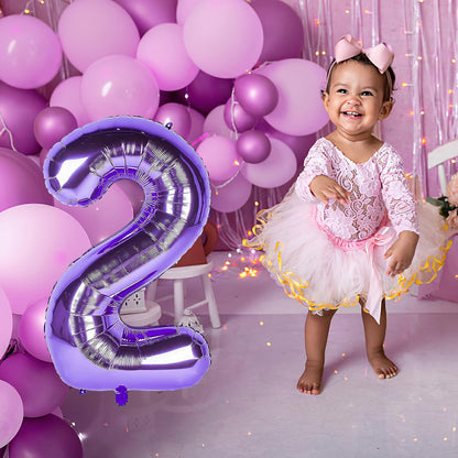 Skiennix 40-Inch Purple Number 1 Balloon - Big Foil Mylar Decoration for 1st Birthday Parties & Events