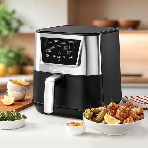 Cuisinart Air Fryer - 6-Quart Capacity with 4 Cooking Functions | PFAS-Free & Dishwasher-Safe, Black & Stainless Steel