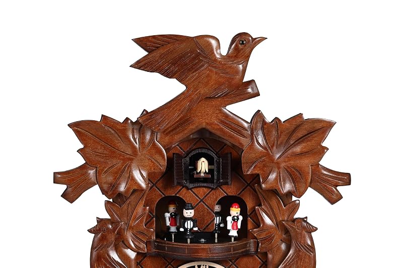 Hand-Carved Wooden Cuckoo Clock Wall Clock Antique Style 11.1 x 25.8 in