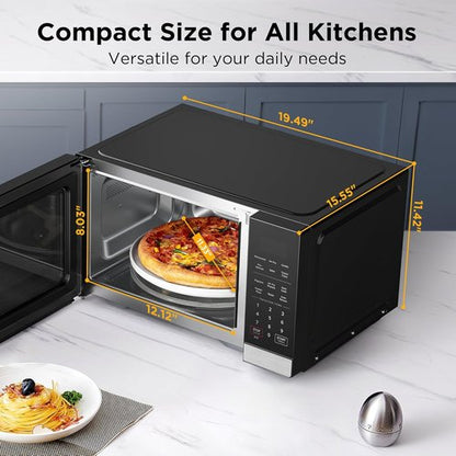 BLACK+DECKER 5-in-1 Microwave Oven - Air Fry, Bake, Roast & Convection Cooking - 0.9 Cu. Ft. Stainless Steel