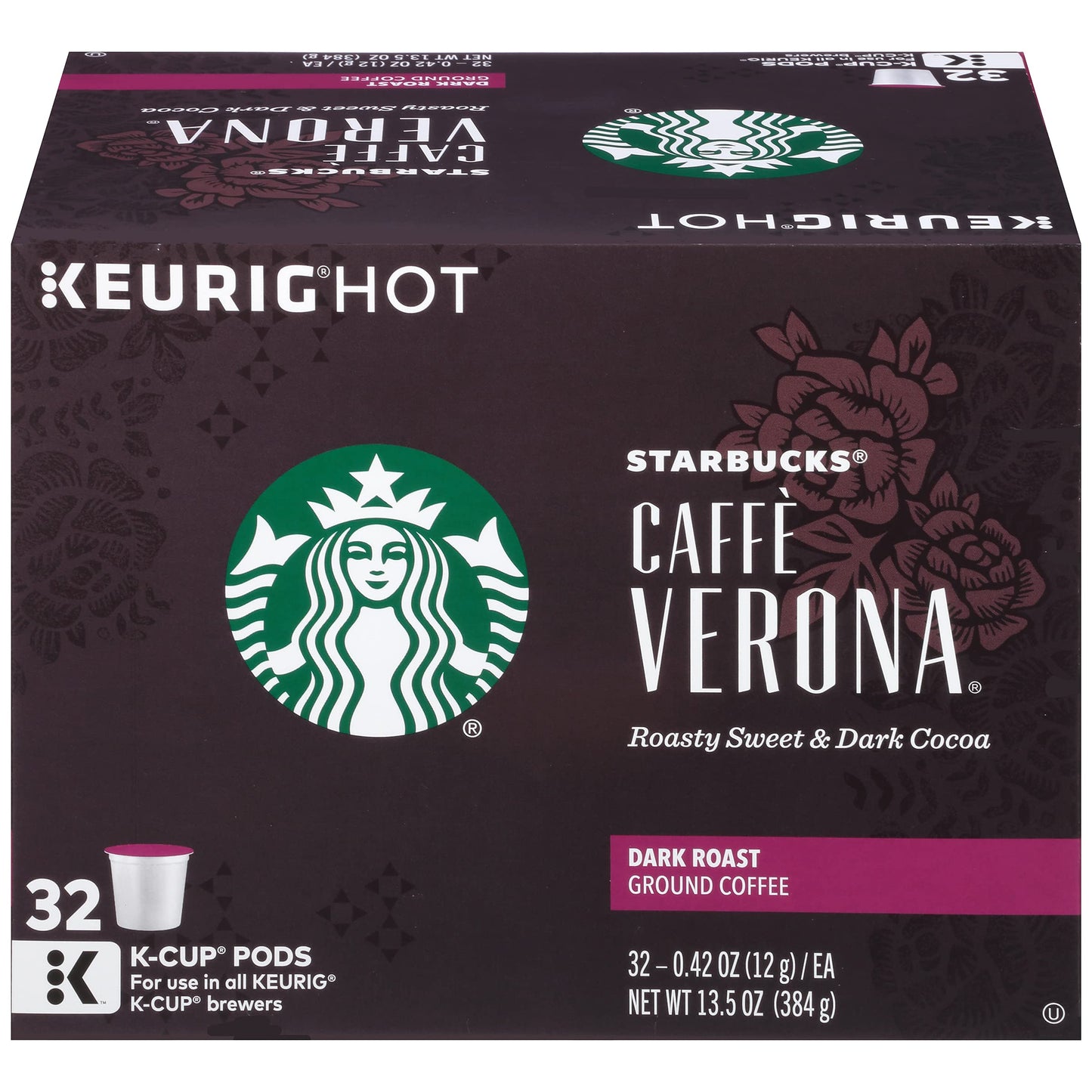 Starbucks Coffee K-Cup Pods, Caffe Verona, 32 CT