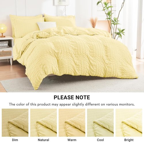 HYMOKEGE King Size Comforter Set - Luxury 7-Piece All-Season Bedding in Yellow | Includes Comforter, Sheets & Pillowcases
