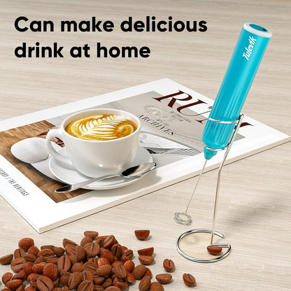 Milk Frother - Skiennix Handheld Electric Whisk with 3 Speeds & USB Rechargeable - Blue