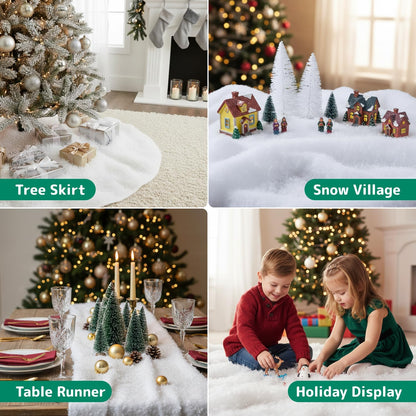 Prextex Artificial Snow Blanket Roll - Large Fake Snow for Christmas Decor & Photography | Pack of 3