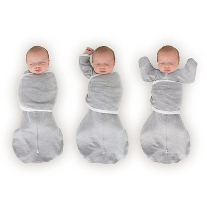 SwaddleDesigns 6-Way Omni Swaddle Sack - Arms Up Design for Newborns | Enhances Sleep, Small, 0-3 Months, Heathered Gray