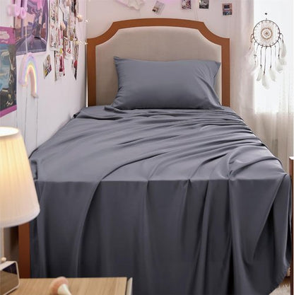 Bedsure Cooling Twin XL Sheets - Breathable Rayon from Bamboo, Soft & Silky, Deep Pocket Up to 16", Dark Grey
