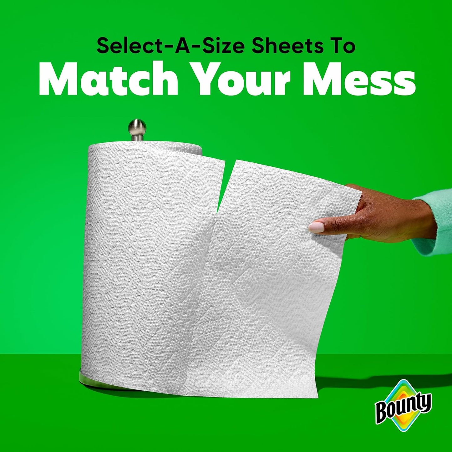 Bounty Select-A-Size Paper Towels - White, 2 Triple Rolls for Ultimate Absorbency | 6 Regular Rolls Equivalent