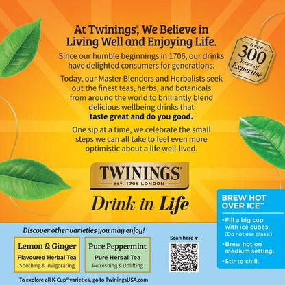 Twinings Pure Camomile Herbal Tea K-Cup Pods for Keurig, 24 Count (Pack of 1), Made with Pure Camomile Blossoms, Naturally Caffeine-Free, Enjoy Hot or Iced