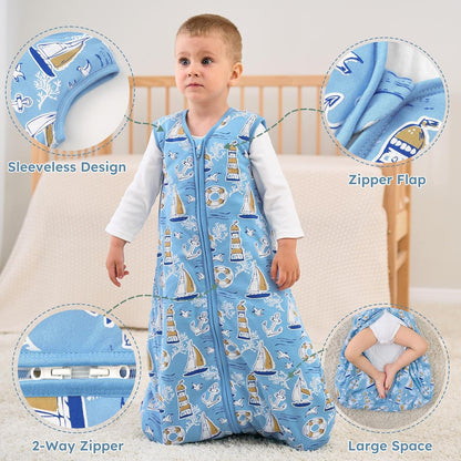 Yoofoss Baby Sleep Sack - 1.5 Tog Wearable Blanket for Infants 0-6 Months | Soft Organic Cotton, 2-Way Zipper