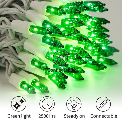 Minetom St. Patrick's Day Mini String Lights - 100 Count 27 Feet Waterproof Green Fairy Lights for Indoor/Outdoor Decor
