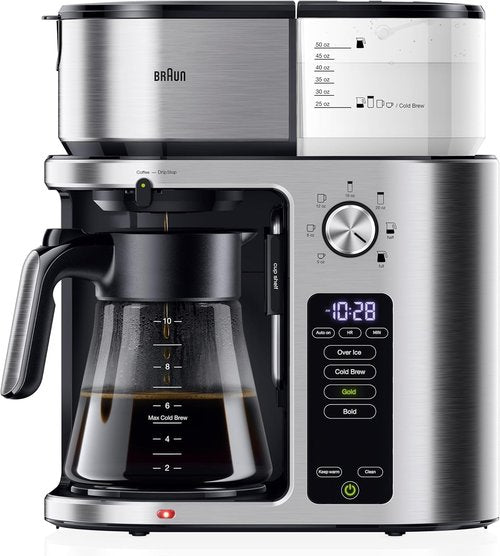 Braun MultiServe Plus 10-Cup Drip Coffee Maker - Programmable Hot & Cold Brewer with Stainless Steel Design | KF9270SI