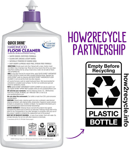 Quick Shine Hardwood Floor Cleaner - 27oz, 2-Pack | Streak-Free, No Rinse Formula | Safe & Effective Cleaning