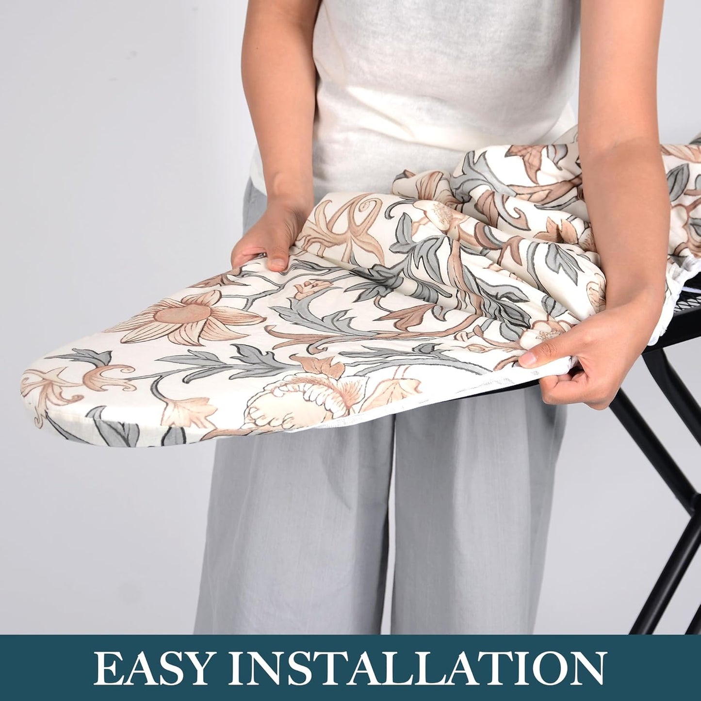 Veiox Thick Padded Ironing Board Cover - Extra Soft Heatproof Surface | Heavy-Duty Fabric, Fits Standard Sizes (15"X54")