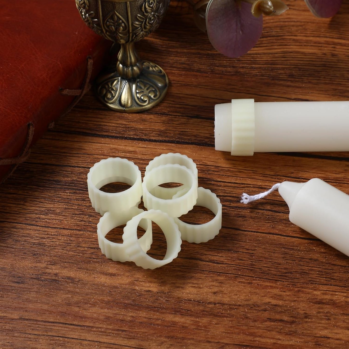 Rubber Taper Candle Grippers - 8PCS Silicone Holders for Weddings & Home Decor | Upright Fitters