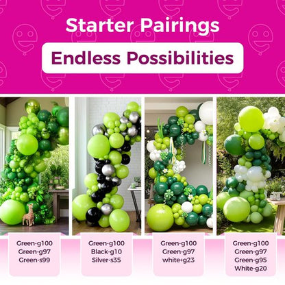 Bezente Lime Green Latex Party Balloons - 100 Pack 12 inch Light Green Balloons Round Helium Fruit Green Balloons for St. Patrick's Day Birthday Dinosaur Jungle Golf Football Theme Party Decoration