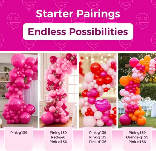 Bezente Hot Pink Giant Balloons - 36 Inch Jumbo Latex Balloons for Weddings, Parties & Events
