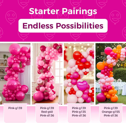 Bezente Hot Pink Balloons - 18 Inch Thick Latex Balloons for Weddings, Parties & Events | 30 Pack