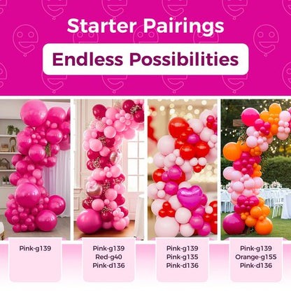 Bezente Hot Pink Giant Balloons 36 Inch - 8 Pack Jumbo Pink Balloons Large Round Hot Pink Latex Balloon for Wedding Bridal Shower Valentine's Day Birthday Party Backdrop Decorations