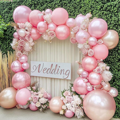 PartyWoo Light Pink Balloons - 50 Pcs 12 Inch Pearl Pastel Latex Helium Balloons for Baby Showers & Parties