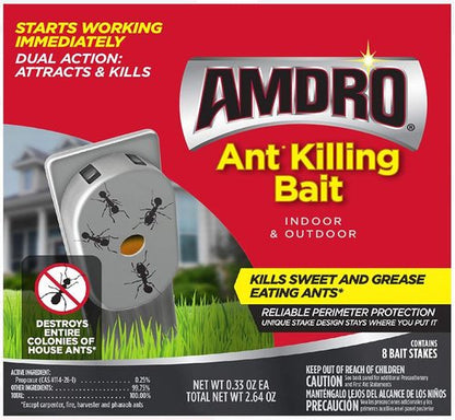 Amdro Ant Killer Stakes - 16 Effective Stakes for Quick Ant Elimination | 2 Packs