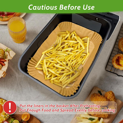 Unbleached Heavy Duty Air Fryer Paper Liners by [Brand Name] - 360 Pcs Non-Stick & Leak-Proof | 8.7" x 5.5"