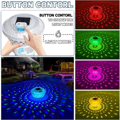 FineBud 2025 Solar Chlorine Floater - Colorful Light & Adjustable Flow for Pools & Hot Tubs