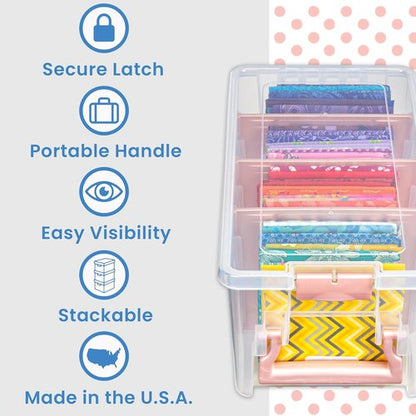 ArtBin Semi Satchel Craft Organizer - Portable Clear Storage Case with 3 Dividers for Supplies