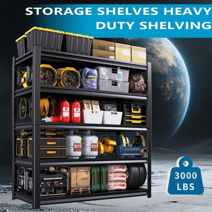 Garage Storage Shelves - 5-Tier Adjustable System for Basement, Pantry & Kitchen | 72''H x 36''W x 16''D