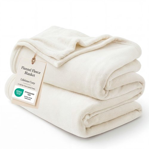 Bedsure GentleSoft Fleece Bed Blankets Full Size Cream - Soft Lightweight Plush Fuzzy Cozy Luxury Blanket Microfiber, 84x90 inches