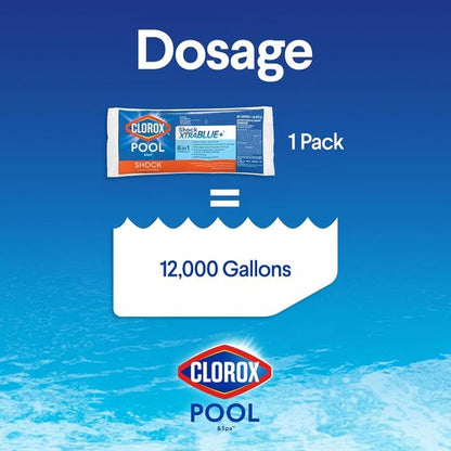 Clorox® Pool&Spa™ Shock XTRABLUE® - Fast-Acting Bacteria & Algae Killer | Swim-Ready in 15 Minutes (12-Pack)