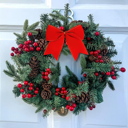 Regine Switzerland 12Pcs Red Velvet Bows - 6 Inch Christmas Tree Decorations for Holiday Decor