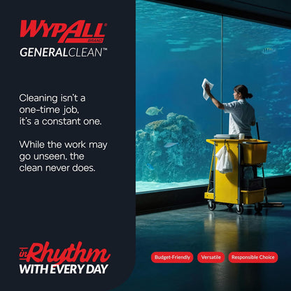 WypAll GeneralClean Jumbo Cleaning Wipes - Strong, Absorbent Cloths | Blue, 1 Roll of 1,100 Sheets