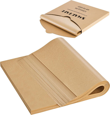 SMARTAKE Parchment Paper Sheets - 120 Pcs Pre-Cut, 13x18 Inch Non-Stick Baking Paper | Unbleached Natural Wood Pulp