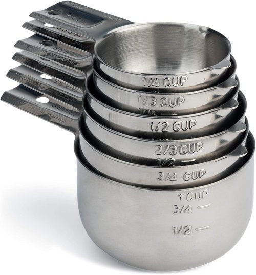Hudson Essentials Stainless Steel Measuring Cups - Durable 6-Piece Set for Accurate Cooking