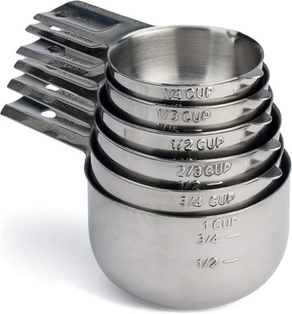 Hudson Essentials Stainless Steel Measuring Cups - Durable 6-Piece Set for Accurate Cooking
