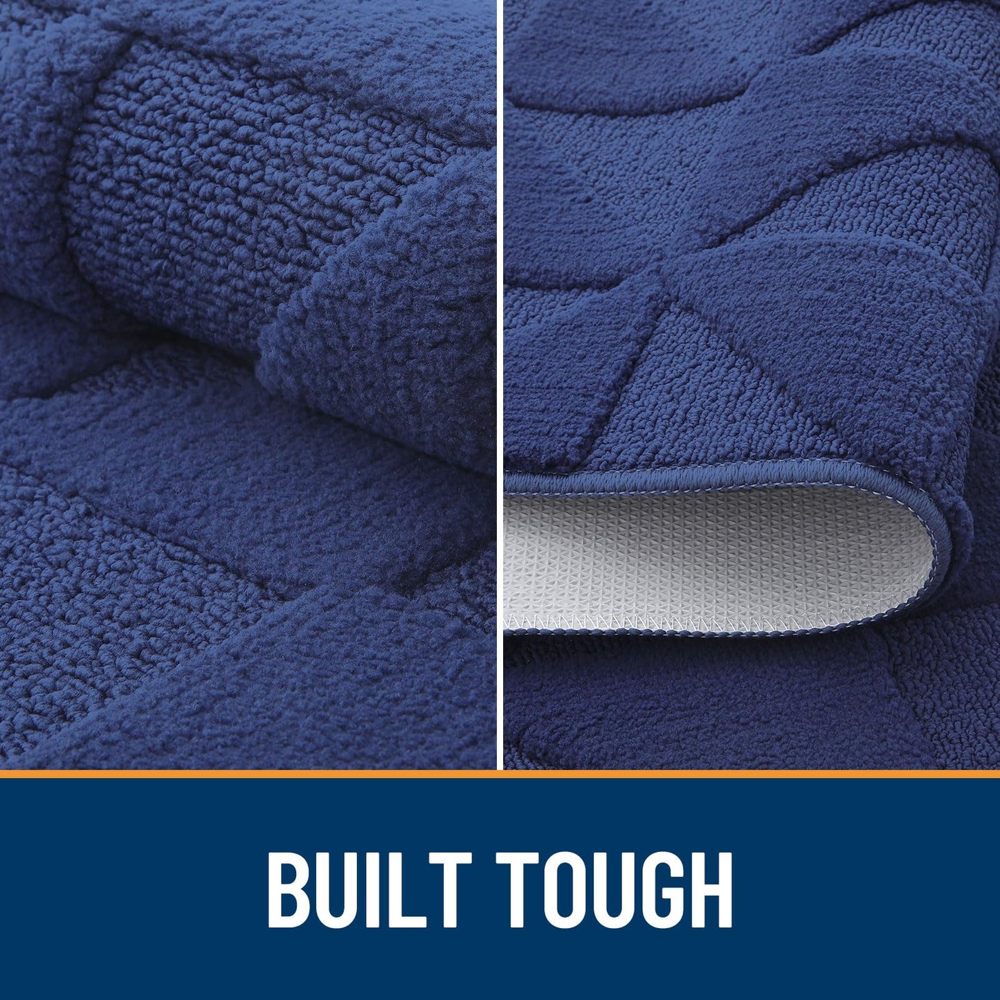 OLANLY Door Mats Indoor, Non-Slip, Absorbent, Dirt Resist, Entrance Washable Mat, Low-Profile Inside Entry Doormat for Entryway (32x20 inches, Navy)