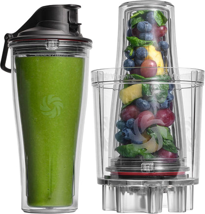 Vitamix Personal Cup Adapter - BPA-Free, Dishwasher-Safe with Two 20-Ounce Blender Cups & Lids