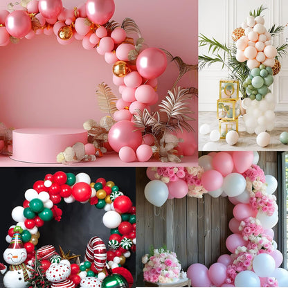 Skiennix Pink Gold Confetti Latex Balloons - 35 Pcs 12 Inch Pink & White Balloons for Birthday & Baby Shower Decor