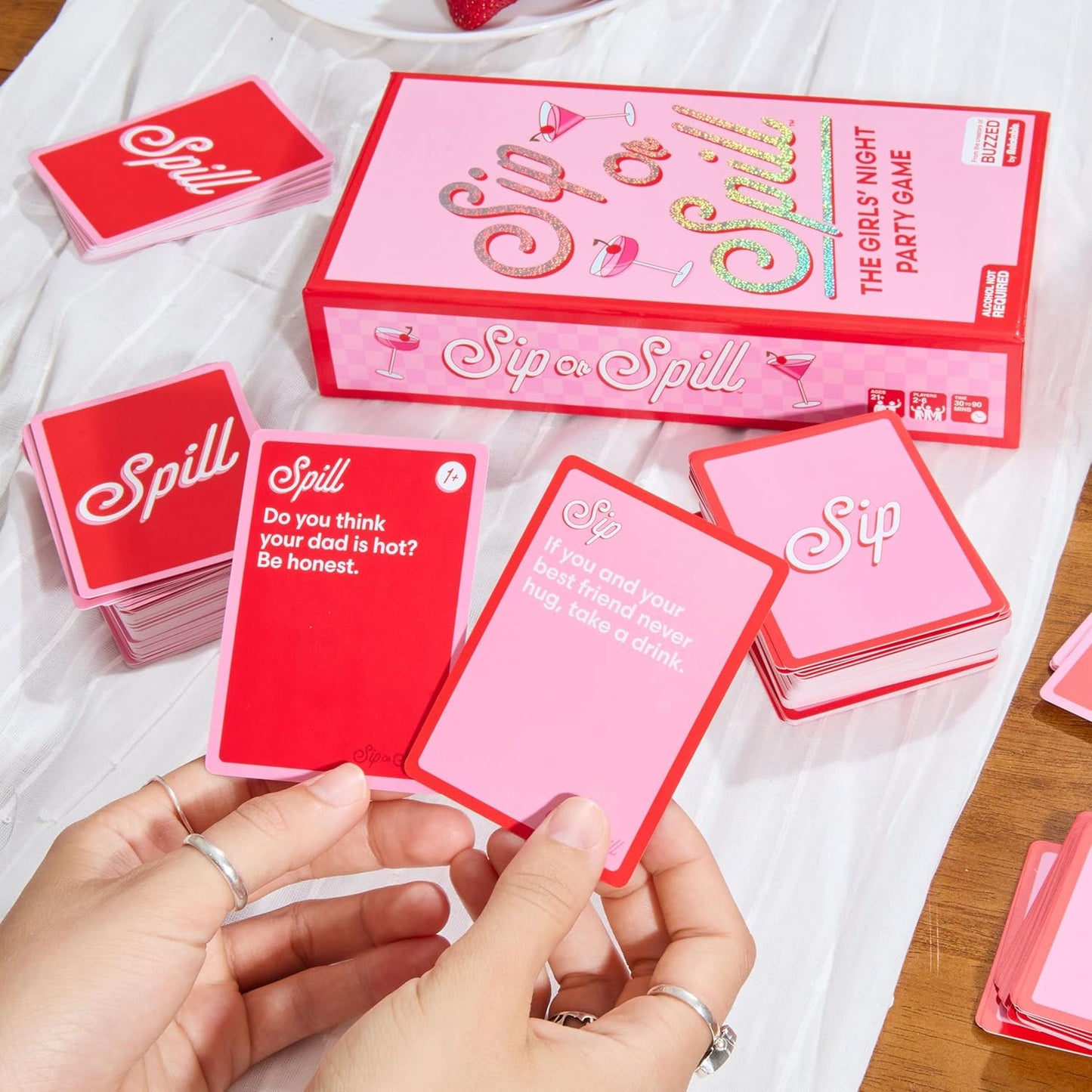Sip Or Spill | Fun Party Drinking Game for Adults - 200 Cards & Instructions Included