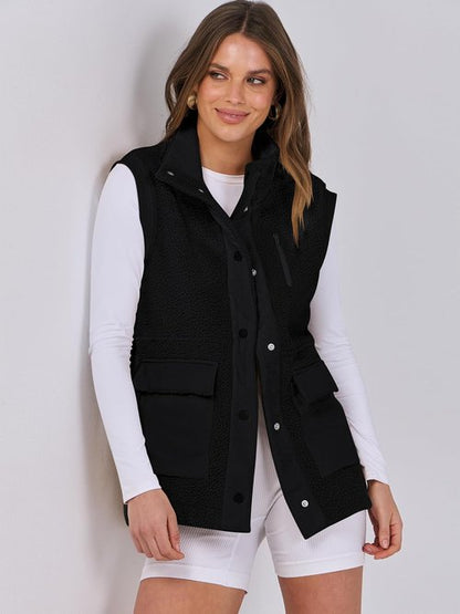 ANRABESS Women's Fleece Vest - Cozy Button-Down Sherpa Jacket with Pockets | Perfect for Fall & Winter